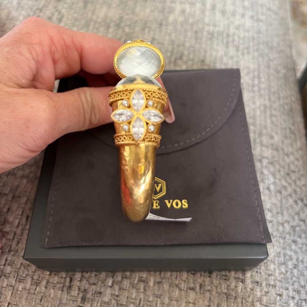 Julie Vos Monaco Cuff Iridescent Clear Crystal